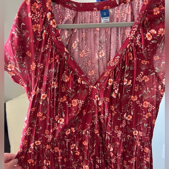 Old Navy Red Floral Mini Dress - XL - Picture 2 of 8